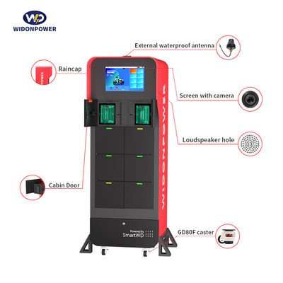 8/12/24 Station d'échange de batterie de cabine Type de batterie lithium-ion Armoire d'échange de batterie pour vélo électrique scooter moto